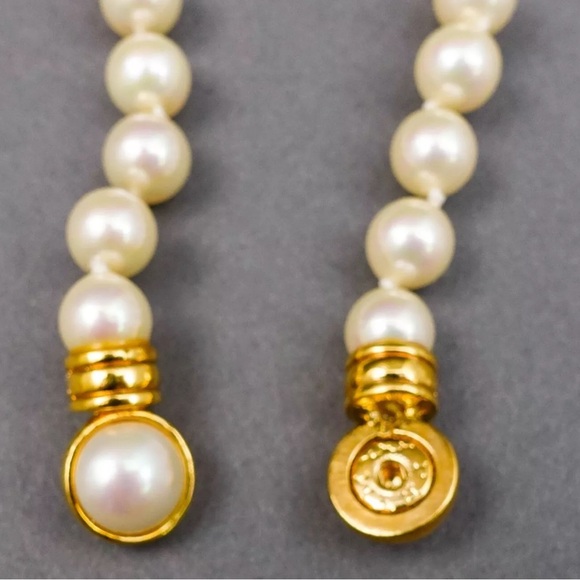 Vintage 80-90s Christian DIOR Glass Pearl Reversible Runway Necklace - Picture 12 of 14